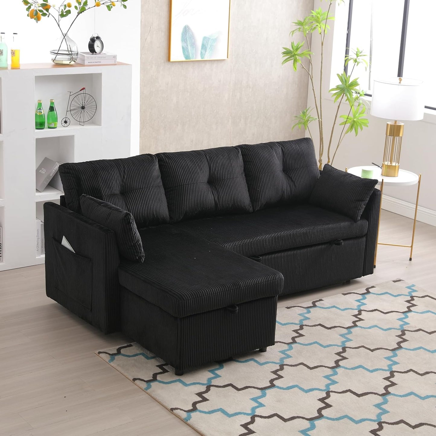 Sectional Couch with Storage Seats, Modular Sectional Sofa L Shaped Modular Couch with Reversible Chaise Modular Sofa