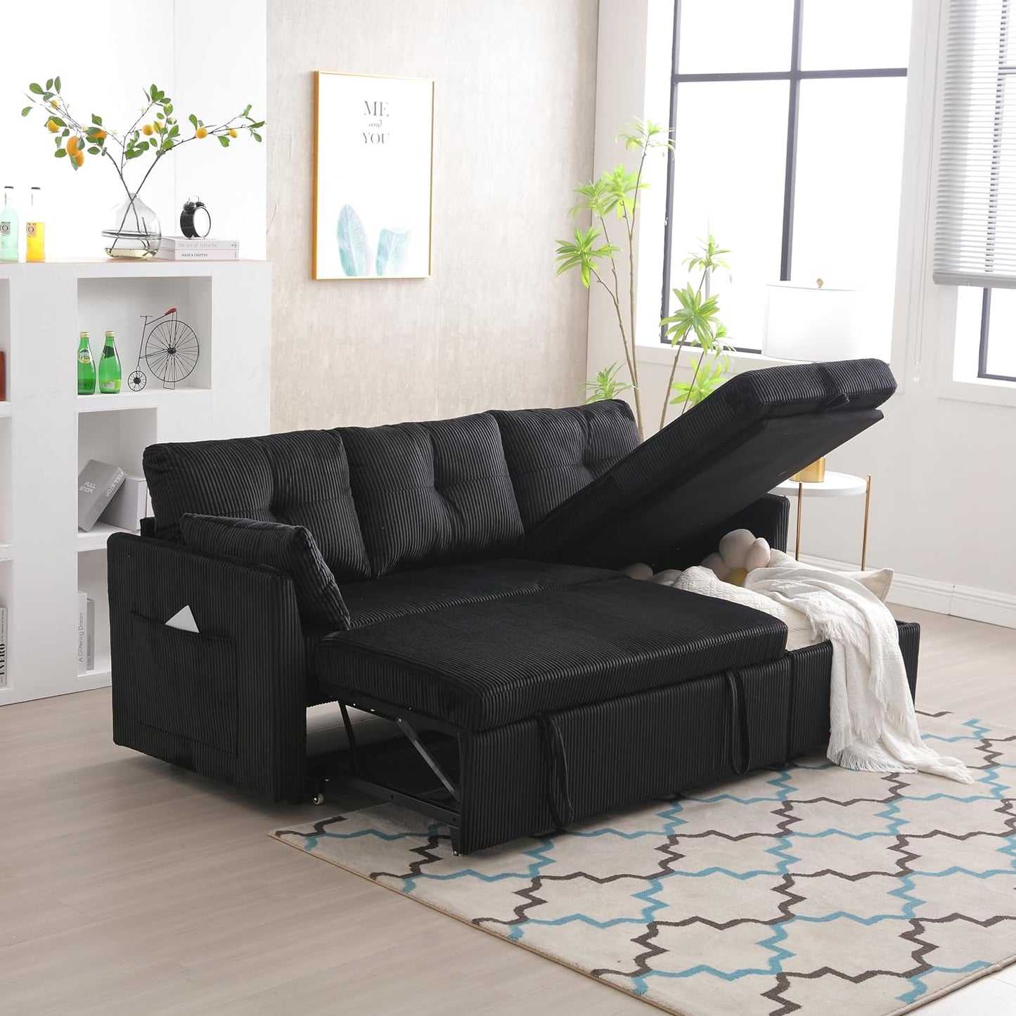 Sectional Couch with Storage Seats, Modular Sectional Sofa L Shaped Modular Couch with Reversible Chaise Modular Sofa