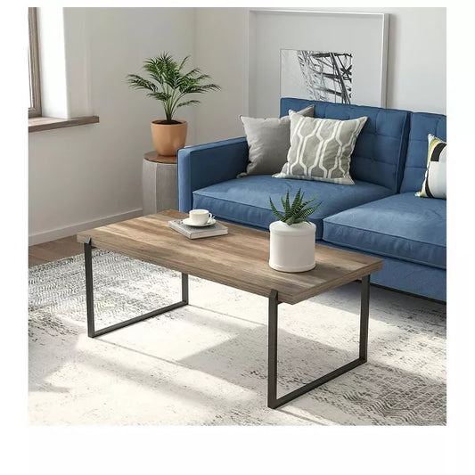 Year Color Modern Rectangle Farmhouse Coffee Table, Brown