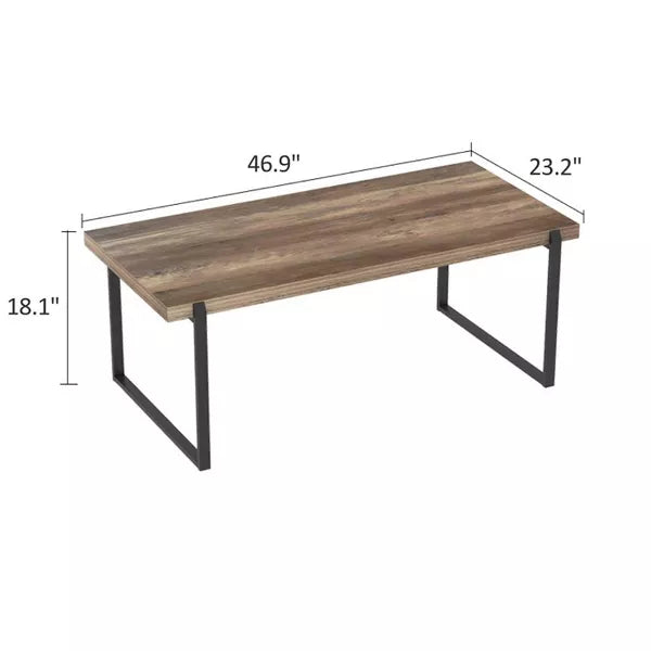 Year Color Modern Rectangle Farmhouse Coffee Table, Brown